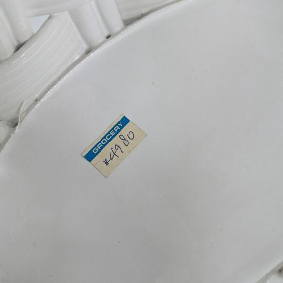 Handmade Italian Fused Glass Christmas Basket Veitri White Centerpiece Holiday - Picture 10 of 16